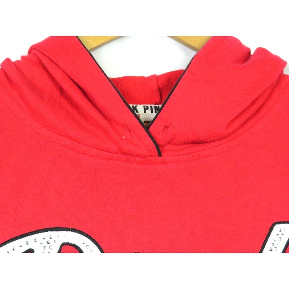 Victoria's Secret PINK Long Sleeved Sequined SpellOut Hoodie T-Shirt Women's LRG - Picture 7 of 9